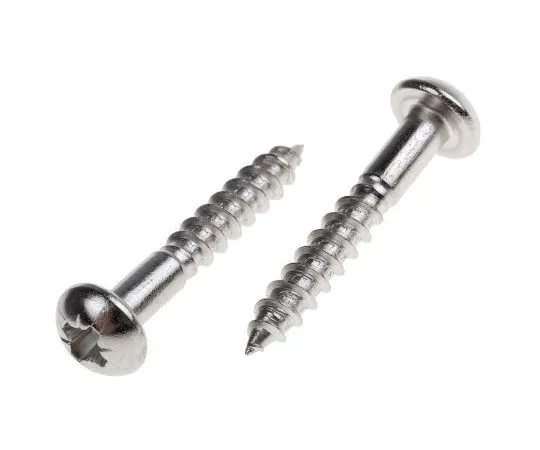 63-7576-01 Pozidriv Round Stainless Steel Wood Screw, A2 304, 4mm Thread, 25mm Length 483-3220