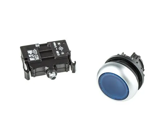 63-7554-92 Eaton M22 Series, Blue Push Button Head, Momentary, 22mm Cutout 78639210 & M22-DL-B+M22-A+M22-LED-B