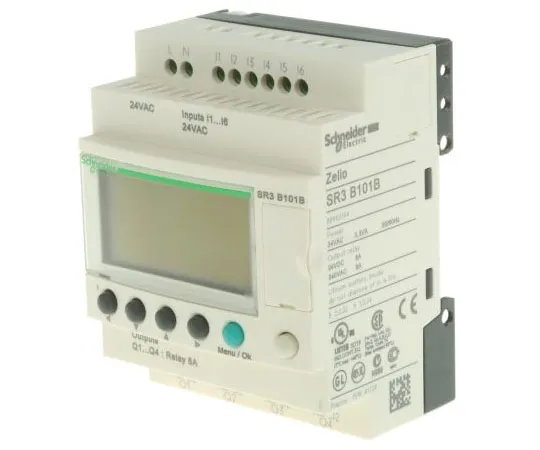 63-7572-46 Schneider Electric Zelio Logic Module, 24 V ac Relay, 6 x Input, 4 x Output With Display SR3B101B