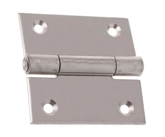 63-7550-47 Pinet Raw Stainless Steel Square Hinge with a Riveted Pin Screw, 60mm x 60mm x 2mm 52-A-3873