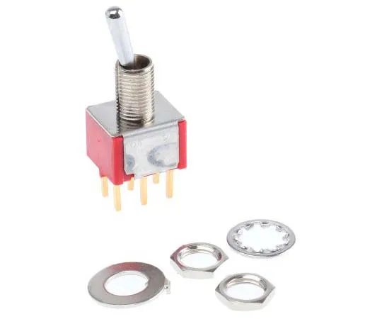 63-7736-06 TE Connectivity Double Pole Double Throw (DPDT) Toggle Switch, Latching, PCB 2-1825138-4