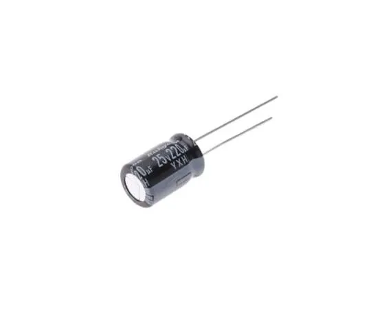 63-7719-09 Rubycon 220μF 25V dc Aluminium Electrolytic Capacitor, Through Hole 8 (Dia.) x 11.5mm +105°C 8mm 3.5mm 25YXH220MEFC8X11.5