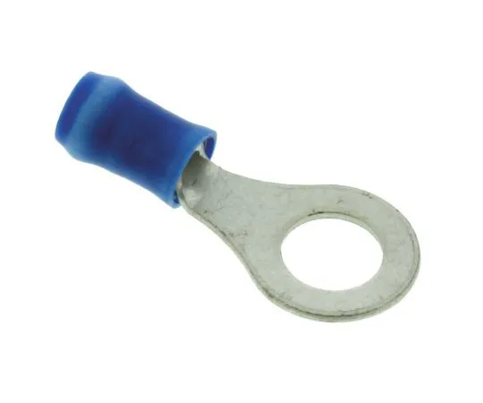 63-7681-33 TE Connectivity PIDG Series Insulated Crimp Ring Terminal, M6 Stud Size, 1mm² to 2.5mm² Wire Size, Blue 31906