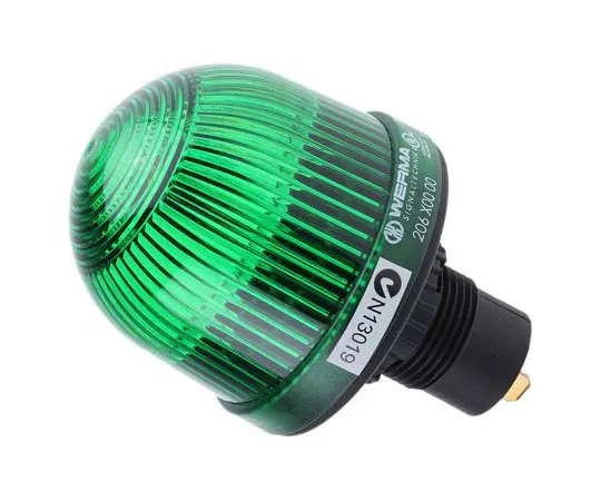 63-7555-36 Incandescent, LED, Steady Beacon 206 Series, Green, Panel Mount, 12 → 48 V ac/dc 20620000