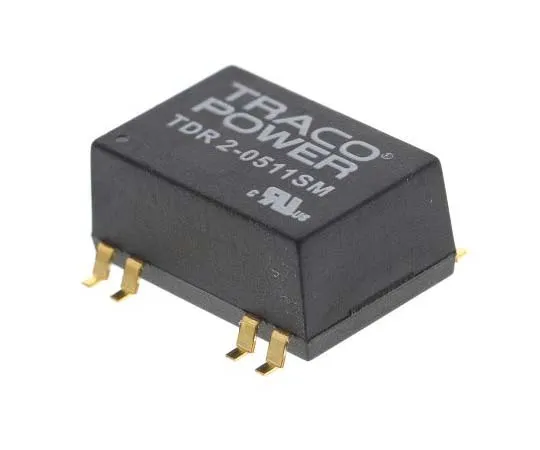63-7724-76 TRACOPOWER TDR 2SM 2W Isolated DC-DC Converter Surface Mount, Voltage in 4.5 → 9 V dc, Voltage out 5V dc TDR 2-0511SM
