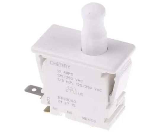 63-7723-63 Single Pole Double Throw (SPDT) Push Button Switch, 10 A @ 250 V ac E69-30A