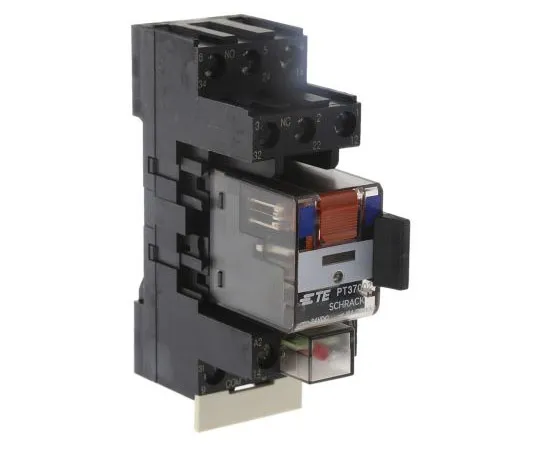 63-7586-63 TE ConnectivityPT 3PDT Non-Latching Relay DIN Rail, 24V dc Coil, 10A PT3S7LC4 2-1415075-1