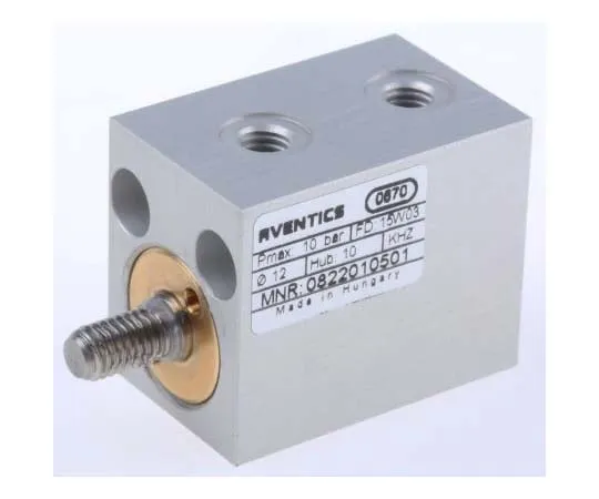 63-7716-60 Aventics Pneumatic Compact Cylinder 12mm Bore, 10mm Stroke, KHZ Series, Double Acting 822010501