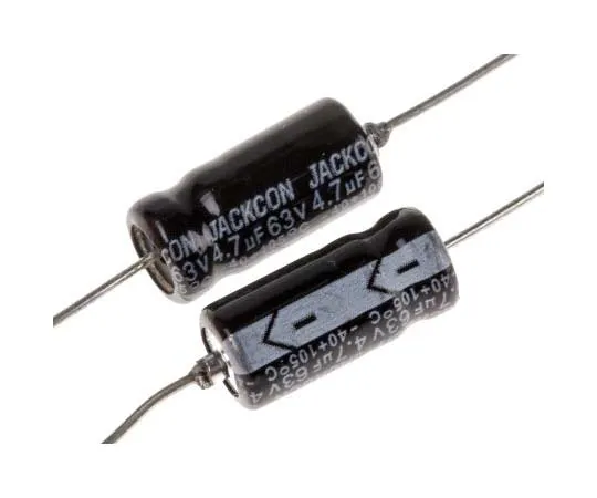 63-7727-75 RS PRO 4.7μF 63V dc Aluminium Electrolytic Capacitor, Through Hole 6 (Dia.) x 13mm +105°C 6mm 13mm 170-1075