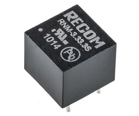 63-7661-95 Recom RNM 1W Isolated DC-DC Converter Through Hole, Voltage in 2.97 → 3.63 V dc, Voltage out 3.3V dc RNM-3.33.3S