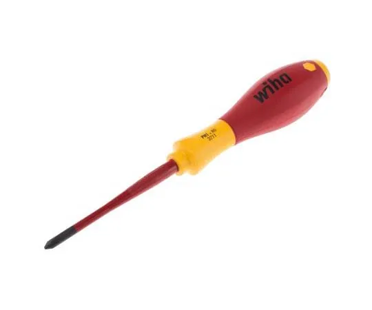 63-7724-18 Wiha Tools, VDE 1000V Approved Phillips Insulated Screwdriver PH1 Tip 80 mm Chrome Vanadium Molybdenum Steel 35393