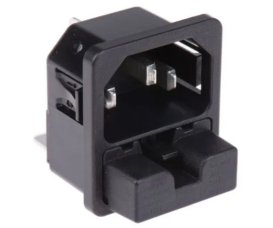 63-7620-49 Schurter C14 Snap-In IEC Plug Male, 10A, 250 V ac 6220.5315