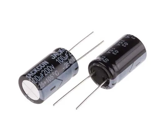 63-7738-08 RS PRO 100μF 200V dc Aluminium Electrolytic Capacitor, Through Hole 16 (Dia.) x 26mm +105°C 16mm 7.5mm 26mm 170-1300