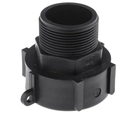 63-7617-27 Straight Male Hose Coupling 1-1/2in Female Threaded to Male BSP, 1-1/2 in BSP Female, PP IBF/150M-PG