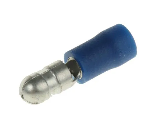 63-7646-32 RS PRO Insulated Male Crimp Bullet Connector, 1.5mm² to 2.5mm², 16AWG to 14AWG, 5mm Bullet diameter, Blue 624-1162