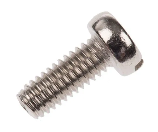 63-7575-04 RS Pro, M4 Cheese Head, 10mm Brass Slot Nickel Plated0.7 482-9833