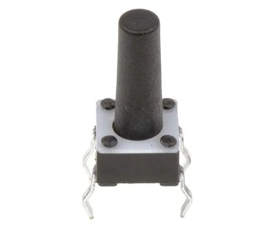 63-7572-02 Black Button Tactile Switch, Single Pole Single Throw (SPST) 50 mA @ 24 V dc 9.4mm 2-1825910-7