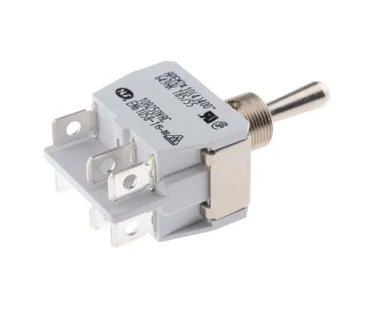 63-7701-36　Apem Double Pole Single Throw (DPST) Toggle Switch, On-Off-On, Panel Mount　649H/2K