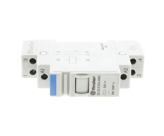 63-7600-59 Finder22 Series SPST-NC, SPST-NO Non-Latching Relay DIN Rail, 24V dc Coil, 20A 22.23.9.024.4000