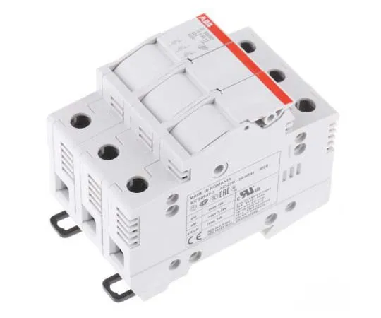 63-7727-59 ABB 32 A 3P Fused Isolator Switch, 10 x 38 mm Fuse Size 2CSM204753R1801  E 93/32