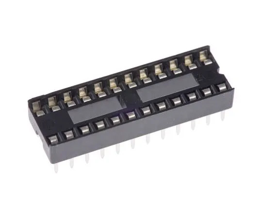 63-7675-26 ASSMANN WSW 2.54mm Pitch Vertical 24 Way, Through Hole Stamped Pin Open Frame IC Dip Socket, 1A A 24-LC/7-T