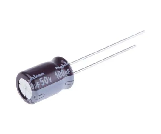 63-7747-01 Nichicon 100μF 50V dc Aluminium Electrolytic Capacitor, Through Hole 8 (Dia.) x 11.5mm +105°C 8mm 3.5mm UPW1H101MPD