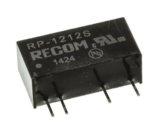 63-7559-60 Recom RP 1W Isolated DC-DC Converter Through Hole, Voltage in 10.8 → 13.2 V dc, Voltage out 12V dc RP-1212S