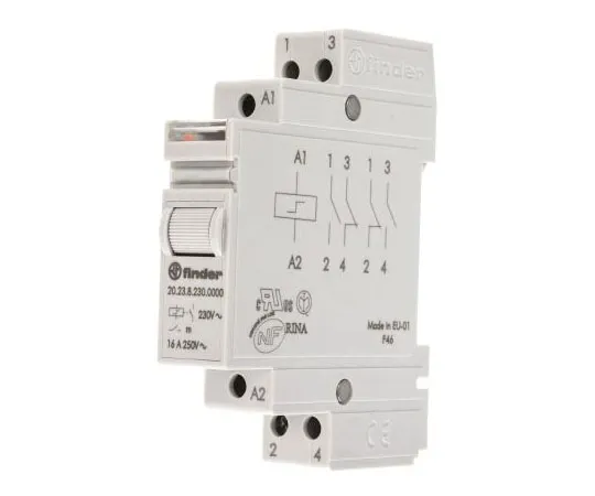 63-7600-52 DPST DIN Rail Latching Relay 16 A, 230V ac 20.23.8.230.0000