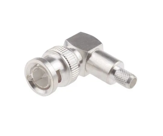 63-7627-29 RS Pro Right Angle 50Ω Cable Mount BNC Connector, Plug, Silver, Crimp Termination, RG58A 546-4156