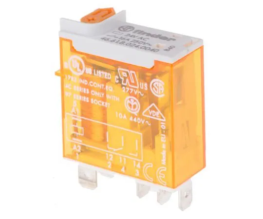 63-7597-13 Finder46 Series SPDT Non-Latching Relay Plug In, 24V ac Coil, 16A 46.61.8.024.0040