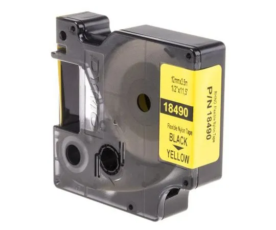 63-7571-12 Dymo Black on Yellow Label Printer Tape, 12 mm Width, 3.5 m Length 18490