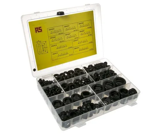 63-7659-04　RS PRO Black PVC Cable Grommet Kit, Kit incl. Easy Fit Type Grommets, 3 → 19mm dia.　666-4584