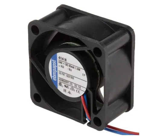 63-7557-70 ebm-papst 400 Series Axial Fan, 40 x 40 x 20mm, 13.5m³/h, 1.7W, 24 V dc 414H