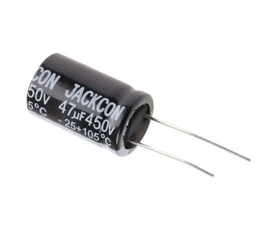 63-7738-47 RS PRO 47μF 450V dc Aluminium Capacitors, Through Hole 16 (Dia.) x 26mm +105°C 16mm 7.5mm 26mm 173-0279