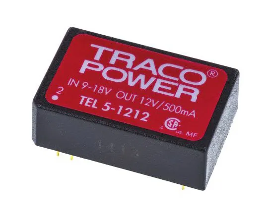 63-7562-56 TRACOPOWER TEL 5 5W Isolated DC-DC Converter Through Hole, Voltage in 9 → 18 V dc, Voltage out 12V dc TEL 5-1212
