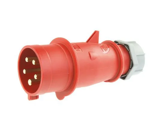 63-7564-21 Mennekes IP44 Red Cable Mount 3P+N+E Industrial Power Plug, Rated At 32A, 415 V,With Phase Inverter 322
