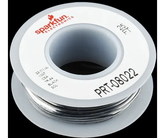 67-0454-17 Hook-up Wire - Black(22 AWG) PRT-08022