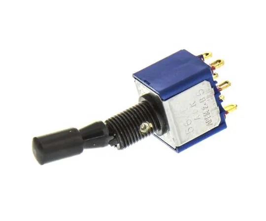 63-7700-02 APEM Double Pole Double Throw (DPDT) Toggle Switch, Latching, Panel Mount 5646ADBGK2V