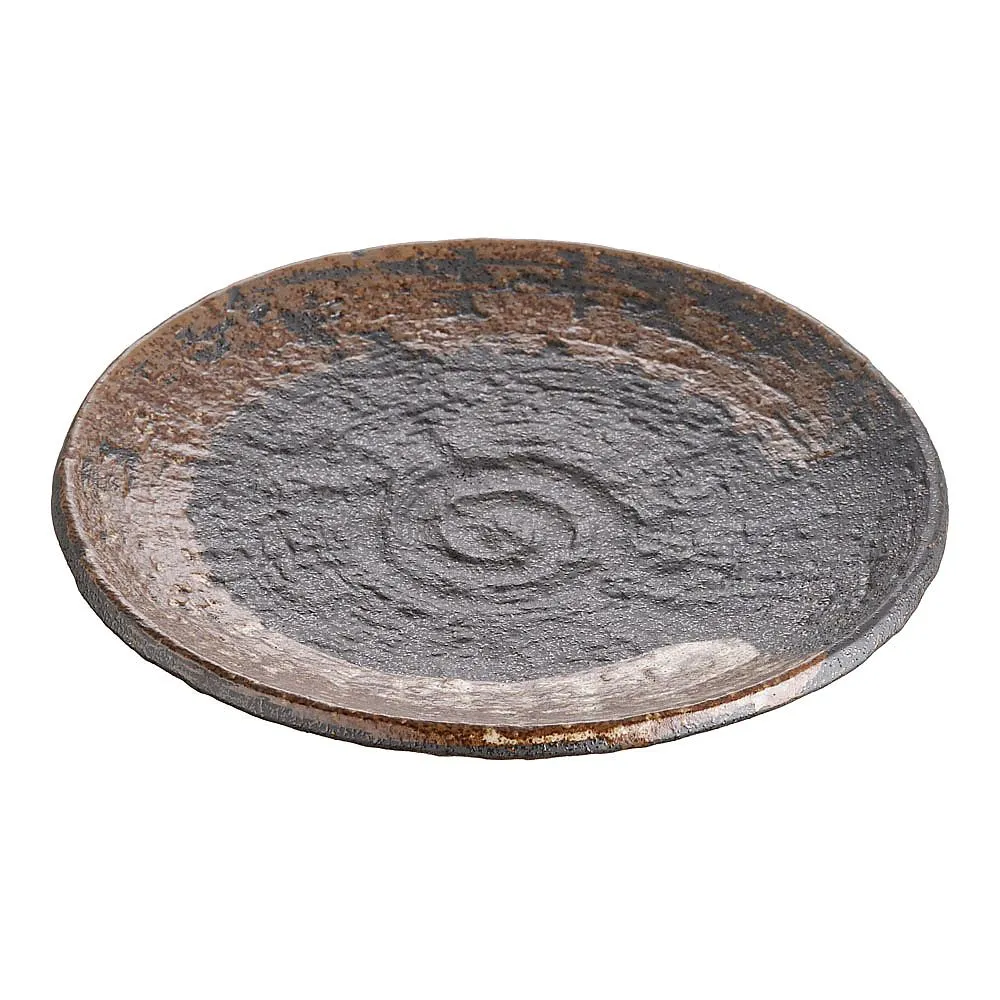 62-6841-15 Nanban White Brush 5.0 Round Plate T03-94