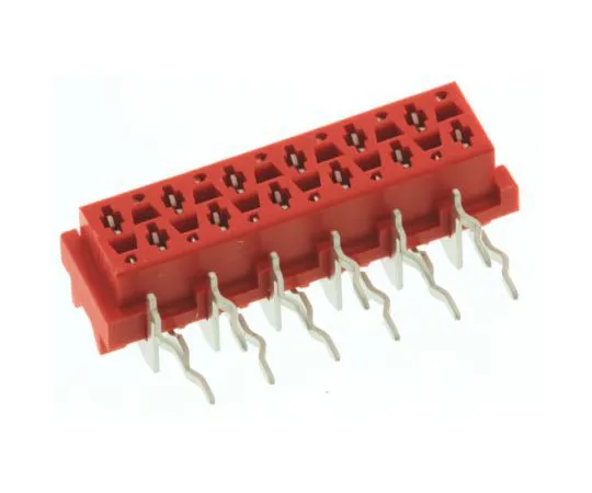 63-7614-74 TE Connectivity Micro-MaTch Series 2.54mm Pitch 12 Way 2 Row Right Angle PCB Socket, Through Hole, Solder Termination 8-215460-2