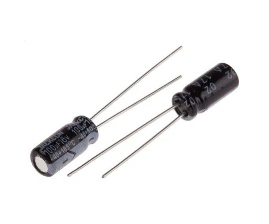63-7736-42　RS PRO 100μF 16V dc Aluminium Electrolytic Capacitor, Through Hole 5 (Dia.) x 11mm +105°C 5mm 2mm 11mm　170-1166