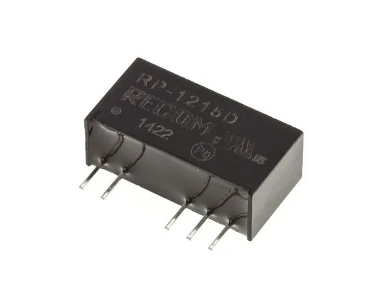 63-7559-70 Recom RP 1W Isolated DC-DC Converter Through Hole, Voltage in 10.8 → 13.2 V dc, Voltage out ±15V dc RP-1215D