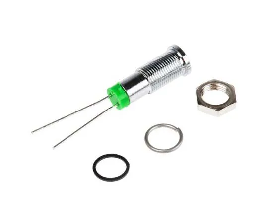 63-7708-35 RS PRO Green Indicator, 2 V dc, 6mm Mounting Hole Size, Lead Pins Termination, IP67 700-1546