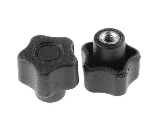 63-7714-93 RS PRO Black Thermoplastic Knob, M6 x 9 702-7594