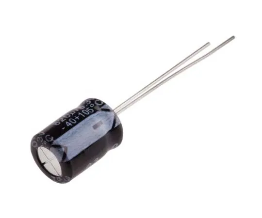 63-7736-24 RS PRO 820μF 6.3V dc Aluminium Capacitors, Through Hole 8 (Dia.) x 11mm +105°C 8mm 3.5mm 11mm 173-0262