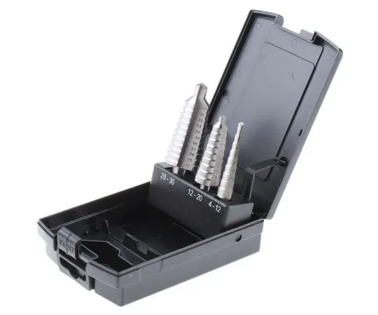 63-7597-44 EXACT 3 piece HSS Step Drill Set 4mm to 30mm 5331