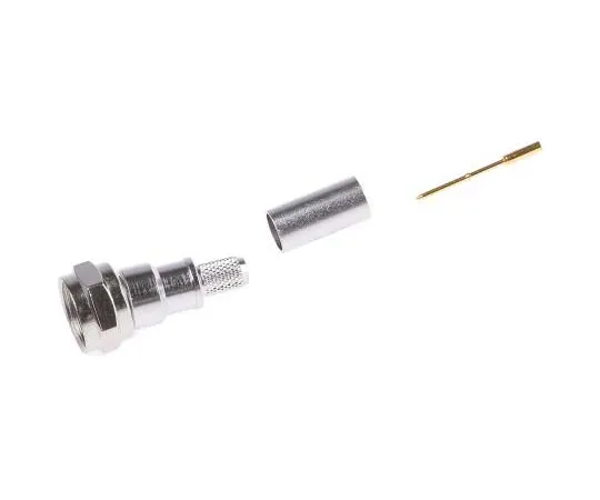 63-7742-22 Telegartner Straight Cable Mount Mount 75Ω F Plug, Plug, Crimp Termination, 0 → 3GHz, 0.6/2.8-4.7 Cable J01600A0003