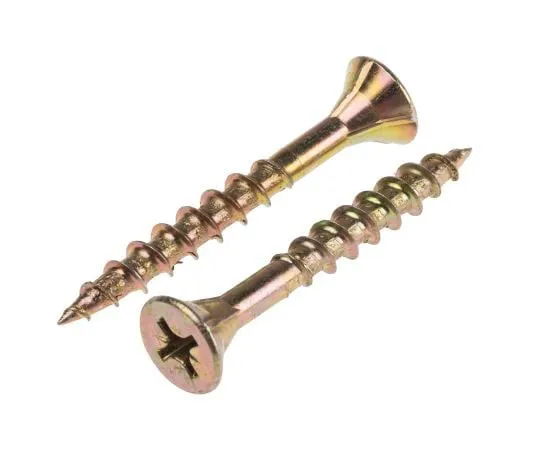 63-7585-83 Pozisquare Countersunk Steel Wood Screw Yellow Passivated, Zinc Plated, 6mm Thread, 50mm Length ULT/125