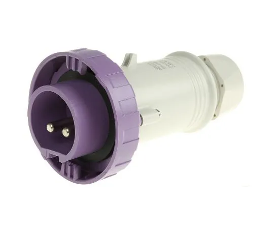 63-7665-57 RS PRO IP67 Purple Cable Mount 2P Industrial Power Plug, Rated At 16A, 20 → 25 V 668-5382