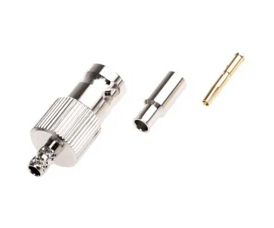 63-7711-65 Amphenol Straight 50Ω Cable Mount BNC Connector, jack, Nickel, Crimp Termination, RG174/U, RG188 A/U, RG316/U B6121E1-ND3G-5-50
